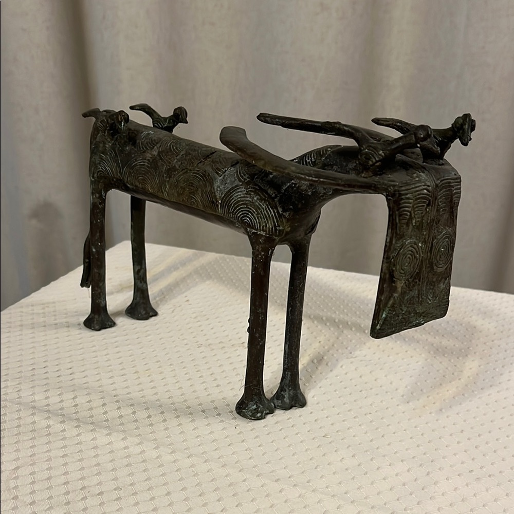 ANTIQUE ASHANTI HORSE FIGURE/AFRICA Bronze